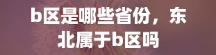 b区是哪些省份，东北属于b区吗