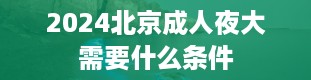 2024北京成人夜大需要什么条件