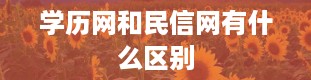 学历网和民信网有什么区别