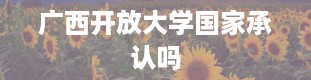 广西开放大学国家承认吗