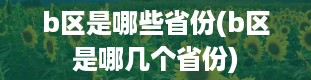 b区是哪些省份(b区是哪几个省份)