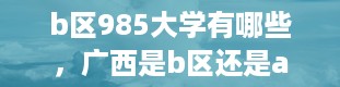 b区985大学有哪些，广西是b区还是a区