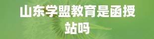 山东学盟教育是函授站吗