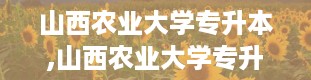 山西农业大学专升本,山西农业大学专升本全解析——你的升学之路