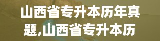 山西省专升本历年真题,山西省专升本历年真题解析与备考指南