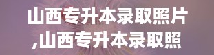 山西专升本录取照片,山西专升本录取照片背后的故事