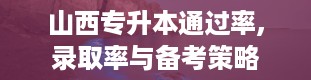 山西专升本通过率,录取率与备考策略