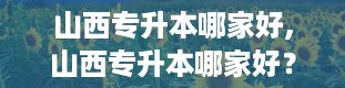 山西专升本哪家好,山西专升本哪家好？2024年热门院校及专业解析