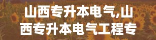 山西专升本电气,山西专升本电气工程专业概述