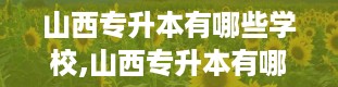 山西专升本有哪些学校,山西专升本有哪些学校？全面解析专升本院校名单