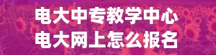 电大中专教学中心 电大网上怎么报名 具体报考流程是什么