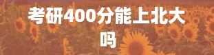 考研400分能上北大吗