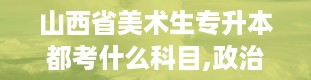 山西省美术生专升本都考什么科目,政治、英语，基础扎实是关键