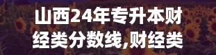 山西24年专升本财经类分数线,财经类分数线，你了解多少