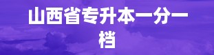 山西省专升本一分一档