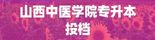 山西中医学院专升本投档