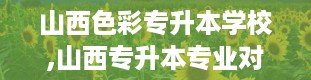 山西色彩专升本学校,山西专升本专业对照表学校