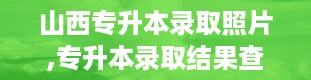 山西专升本录取照片,专升本录取结果查询入口官网