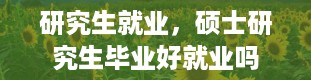 研究生就业，硕士研究生毕业好就业吗