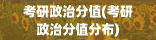 考研政治分值(考研政治分值分布)