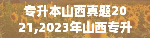 专升本山西真题2021,2023年山西专升本试卷真题及答案