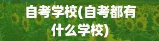 自考学校(自考都有什么学校)