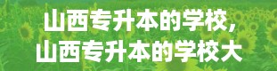 山西专升本的学校,山西专升本的学校大盘点