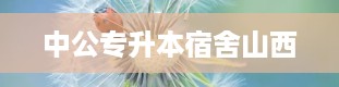 中公专升本宿舍山西