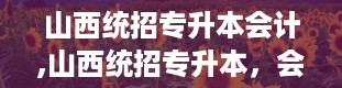 山西统招专升本会计,山西统招专升本，会计专业的“敲门砖”