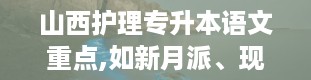 山西护理专升本语文重点,如新月派、现实主义、浪漫主义等。