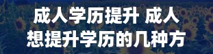 成人学历提升 成人想提升学历的几种方式