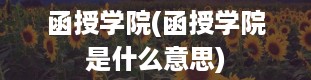 函授学院(函授学院是什么意思)