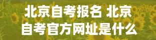 北京自考报名 北京自考官方网址是什么