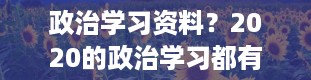 政治学习资料？2020的政治学习都有什么