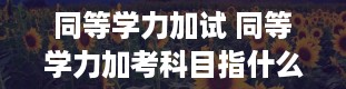 同等学力加试 同等学力加考科目指什么