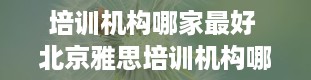 培训机构哪家最好 北京雅思培训机构哪家最好