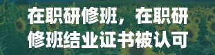 在职研修班，在职研修班结业证书被认可吗