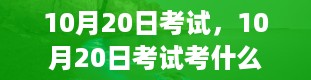 10月20日考试，10月20日考试考什么