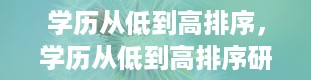 学历从低到高排序，学历从低到高排序研究生