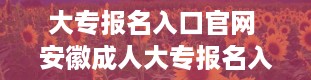 大专报名入口官网 安徽成人大专报名入口官网