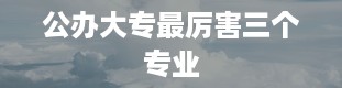 公办大专最厉害三个专业