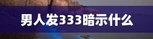 男人发333暗示什么