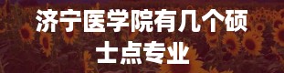 济宁医学院有几个硕士点专业