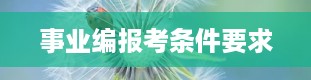 事业编报考条件要求