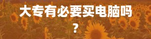 大专有必要买电脑吗?