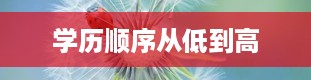 学历顺序从低到高