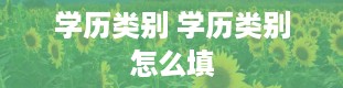 学历类别 学历类别怎么填