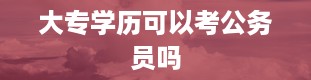 大专学历可以考公务员吗