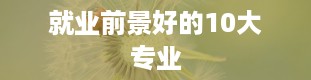 就业前景好的10大专业