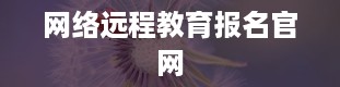 网络远程教育报名官网